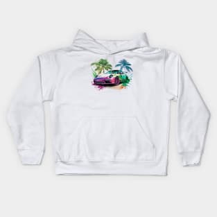 Tropical Sports Car Kids Hoodie